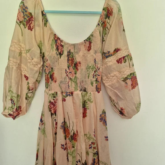 Free People, Morning Glory Floral Smocked Long Sleeve Maxi Dress, Size Xs NWT - Picture 7 of 8